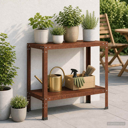 Planttafel 100 x 40 x 80 cm weervast staal Roestkleurig