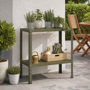 Planttafel 80x40x80 cm gepoedercoat staal olijfgroen