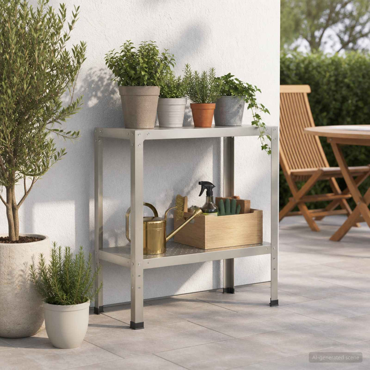Planttafel 80 x 40 x 80 cm Roestvrij staal zilver