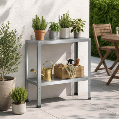 Planttafel 80 x 40 x 80 cm Gegalvaniseerd staal zilver