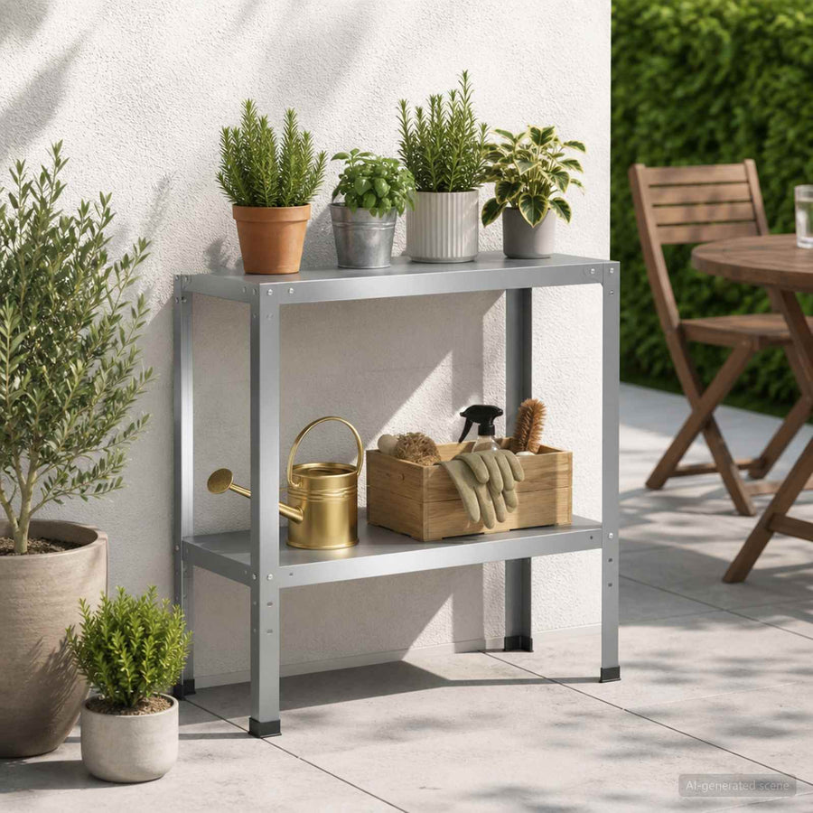 Planttafel 80 x 40 x 80 cm Gegalvaniseerd staal zilver