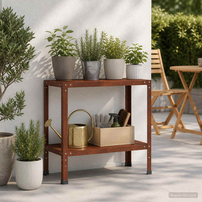 Planttafel 80 x 40 x 80 cm weervast staal Roestkleurig