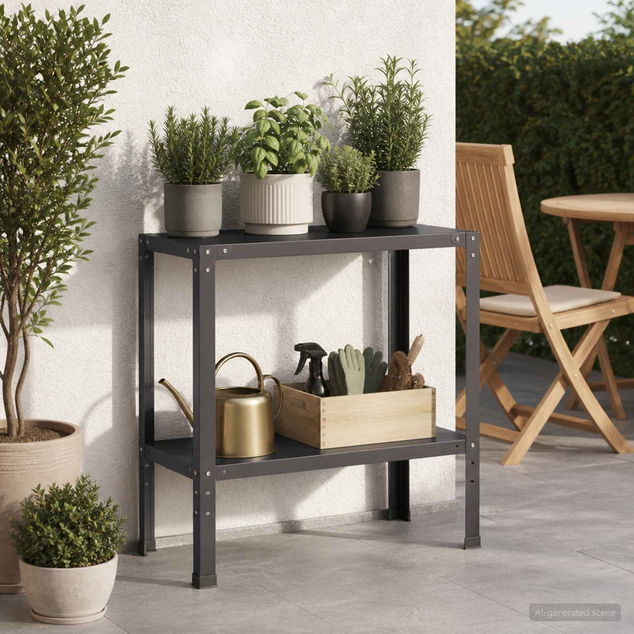 Planttafel 60 x 40 x 80 cm Gepoedercoat staal Zwart