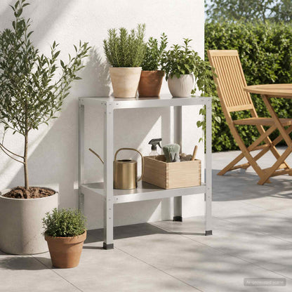 Planttafel 60 x 40 x 80 cm Roestvrij staal zilver