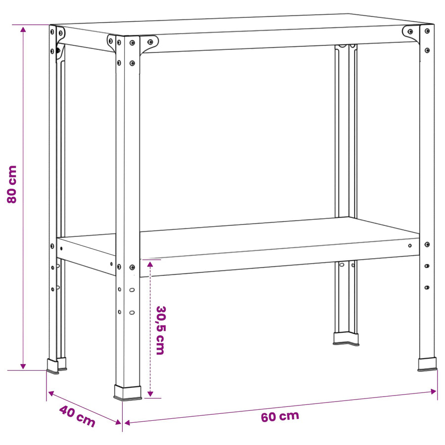 Planttafel 60 x 40 x 80 cm weervast staal Roestkleurig