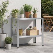 Planttafel 100x50x80 cm staal zilver