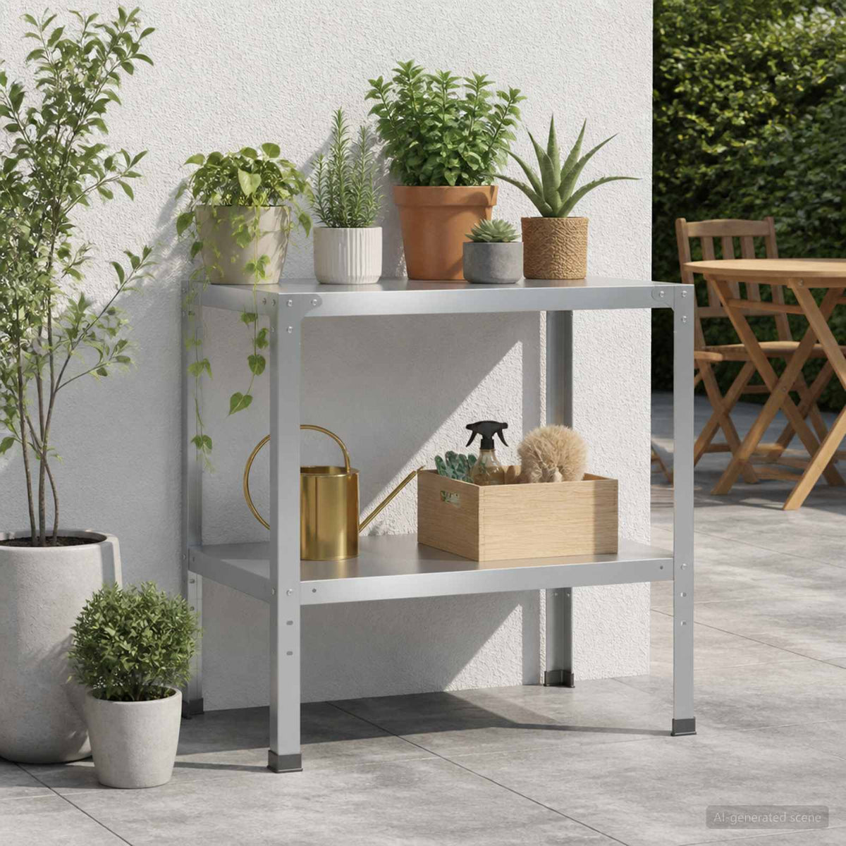 Planttafel 100 x 50 x 80 cm Gegalvaniseerd staal zilver
