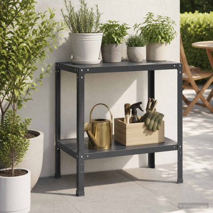 Planttafel 80 x 50 x 80 cm Gepoedercoat staal Zwart