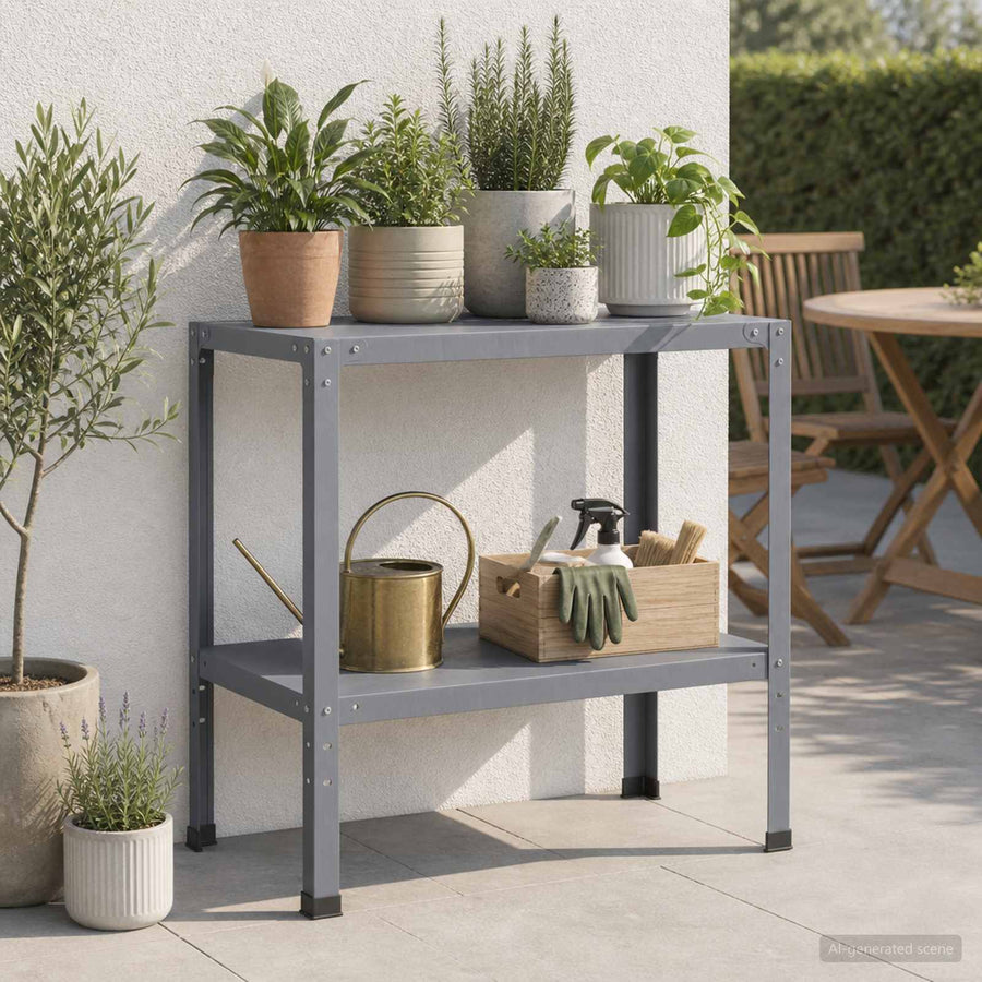 Planttafel 80 x 50 x 80 cm Gepoedercoat staal Antraciet