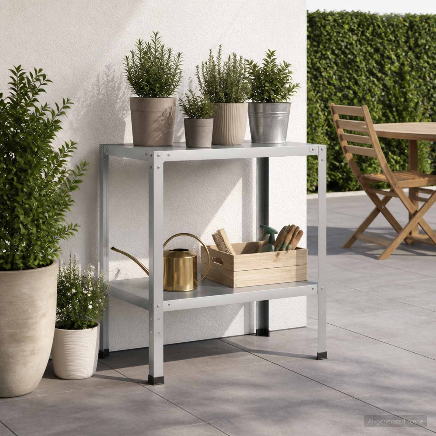 Planttafel 80 x 50 x 80 cm Gegalvaniseerd staal zilver