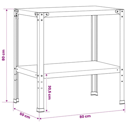 Planttafel 80 x 50 x 80 cm Gegalvaniseerd staal zilver