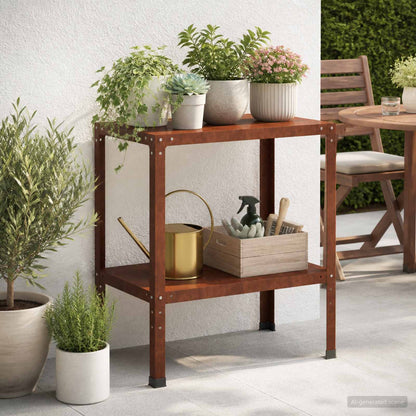Planttafel 80 x 50 x 80 cm weervast staal Roestkleurig