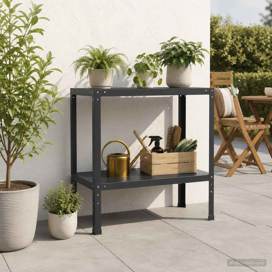 Planttafel 60 x 50 x 80 cm Gepoedercoat staal Zwart