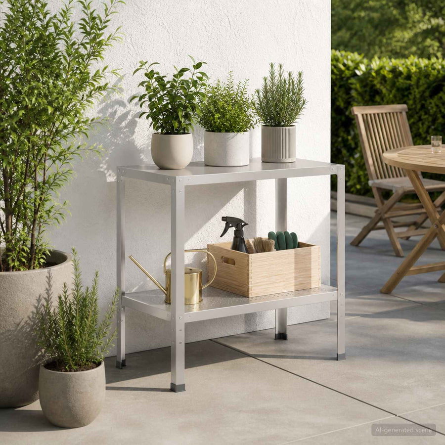 Planttafel 60 x 50 x 80 cm Roestvrij staal zilver