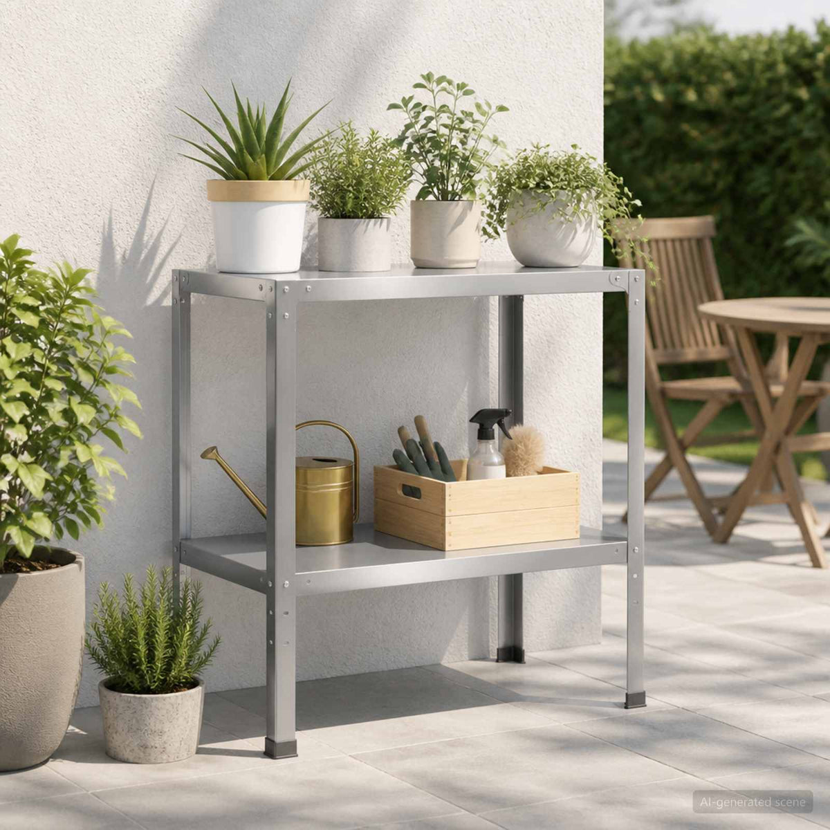 Planttafel 60 x 50 x 80 cm Gegalvaniseerd staal zilver