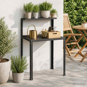 Planttafel 100x50x104 cm gepoedercoat staal zwart