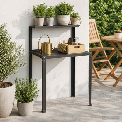 Planttafel 100 x 50 x 104 cm Gepoedercoat staal Zwart