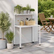 Planttafel 100x50x104 cm staal wit
