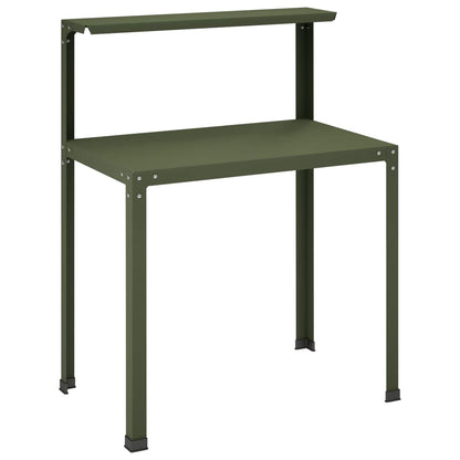 Planttafel 100 x 50 x 104 cm Gepoedercoat staal Olijfgroen