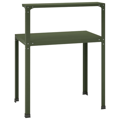 Planttafel 100 x 50 x 104 cm Gepoedercoat staal Olijfgroen