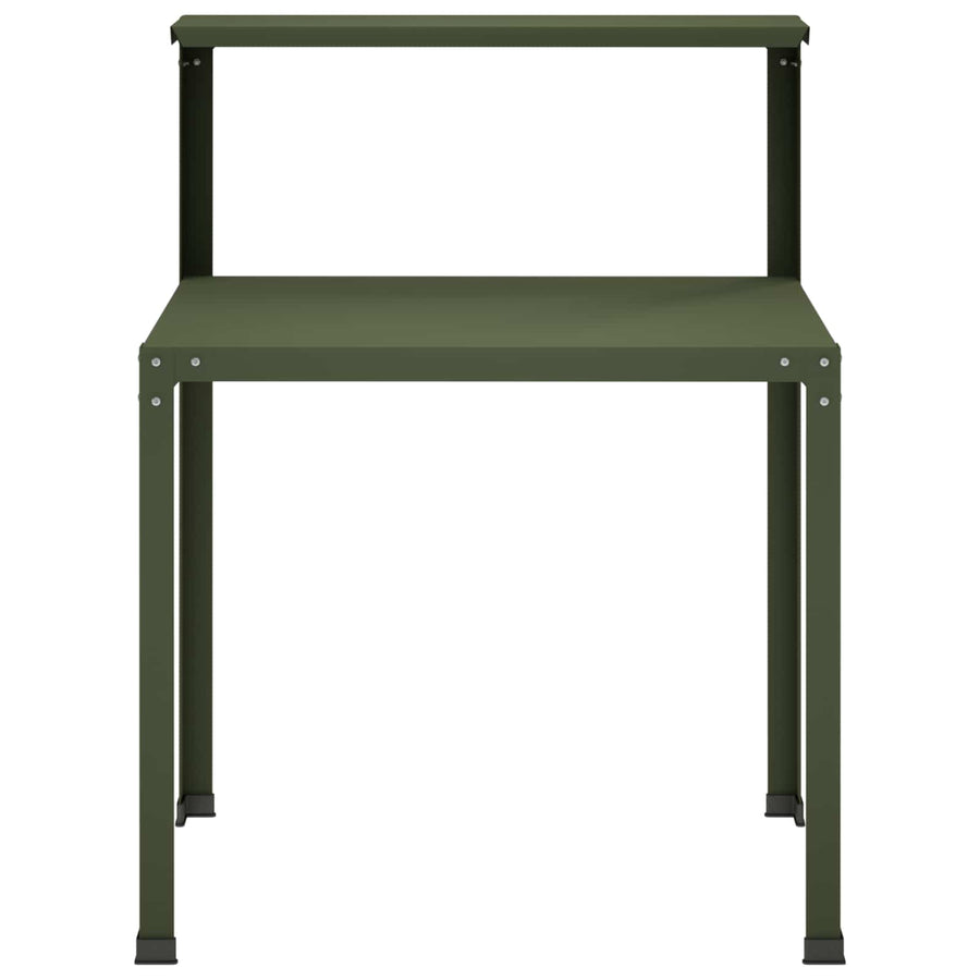 Planttafel 100 x 50 x 104 cm Gepoedercoat staal Olijfgroen