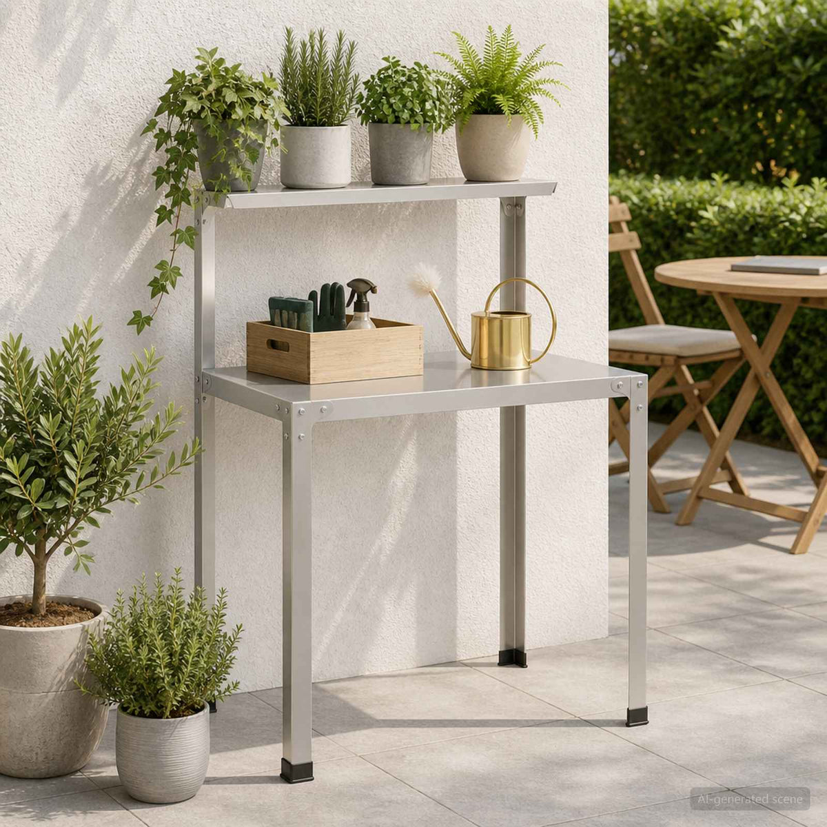 Planttafel 100 x 50 x 104 cm Roestvrij staal zilver