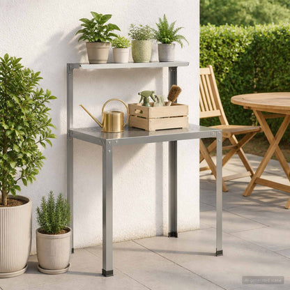 Planttafel 100 x 50 x 104 cm Gegalvaniseerd staal zilver