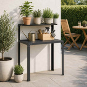 Planttafel 80x50x104 cm gepoedercoat staal zwart