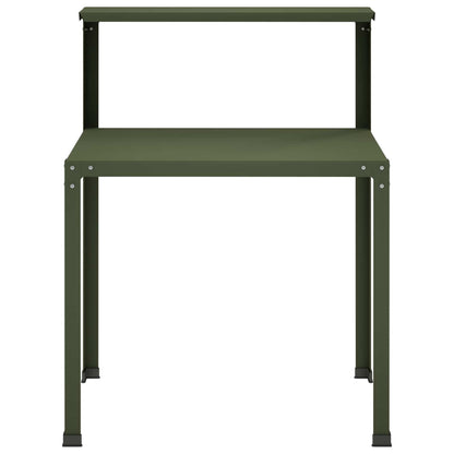 Planttafel 80 x 50 x 104 cm Gepoedercoat staal Olijfgroen
