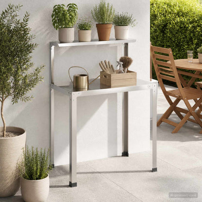 Planttafel 80 x 50 x 104 cm Roestvrij staal zilver