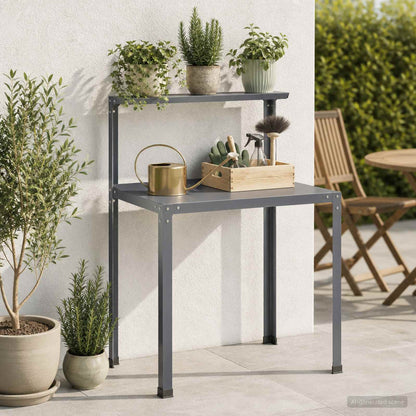 Planttafel 60 x 50 x 104 cm Gepoedercoat staal Antraciet