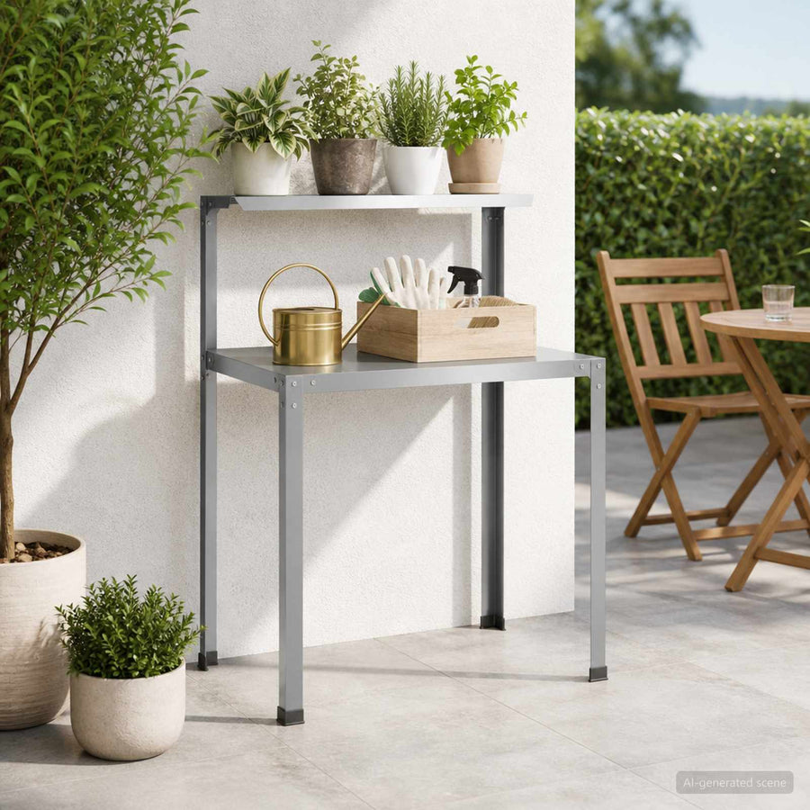 Planttafel 60 x 50 x 104 cm Gegalvaniseerd staal zilver