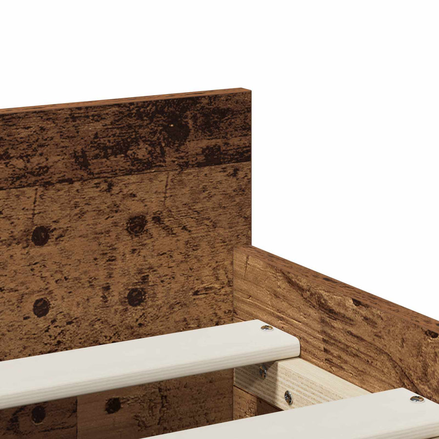 Bedframe Oud hout 100 x 200 cm Bewerkt hout
