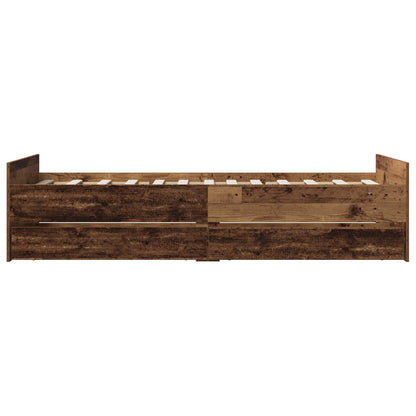 Bedframe Oud hout 100 x 200 cm Bewerkt hout