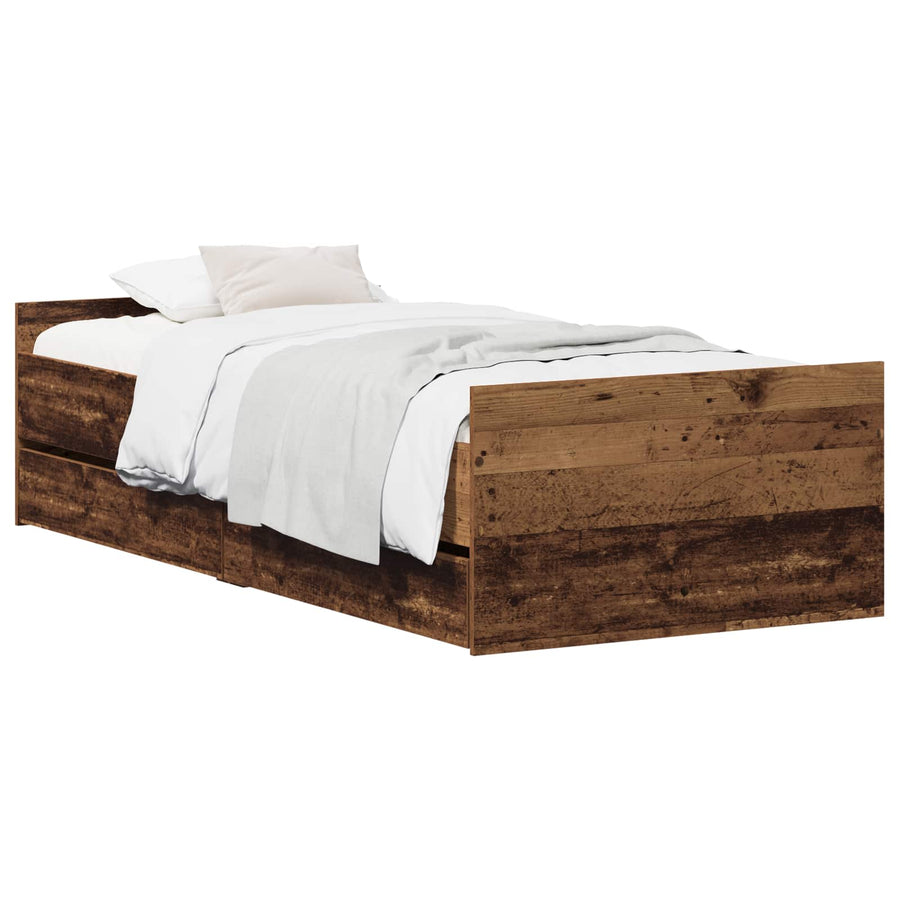 Bedframe Oud hout 90 x 200 cm Bewerkt hout