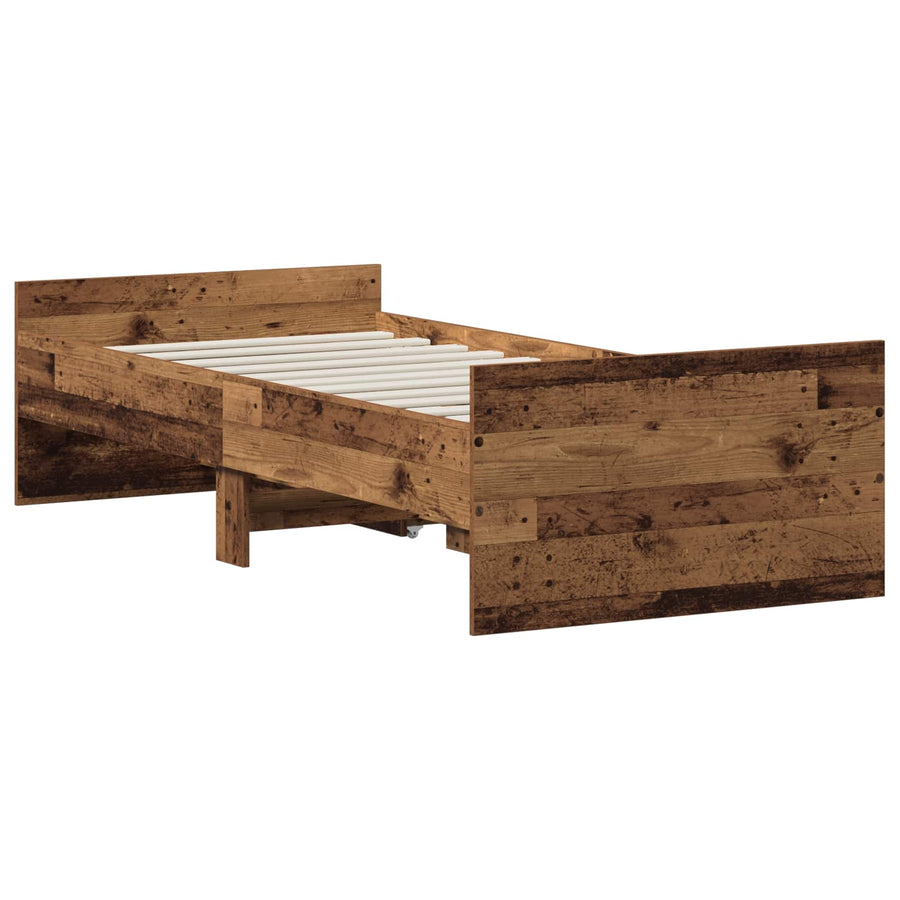 Bedframe Oud hout 90 x 200 cm Bewerkt hout