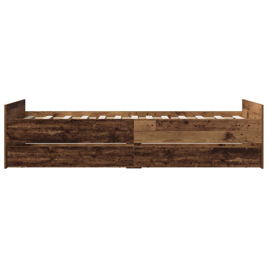 Bedframe Oud hout 90 x 200 cm Bewerkt hout