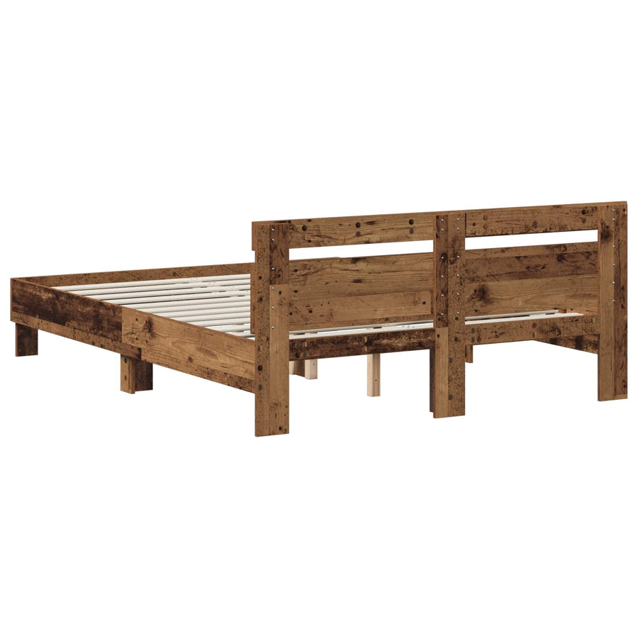 Bedframe Oud hout 135 x 190 cm Bewerkt hout