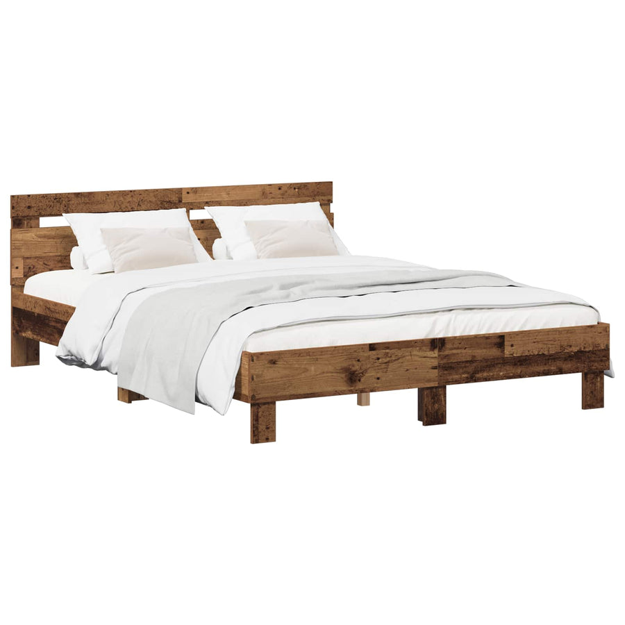 Bedframe Oud hout 120 x 190 cm Bewerkt hout