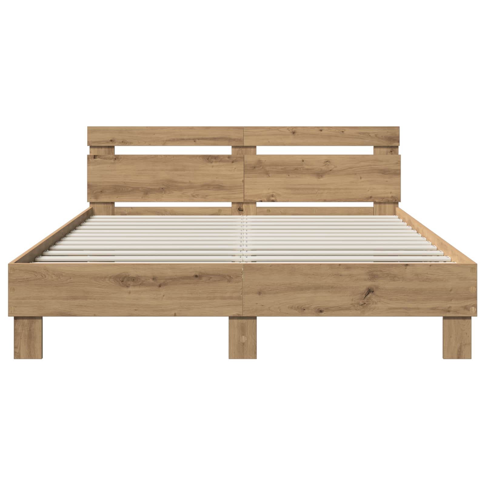 Bedframe Artisanaal eiken 120 x 190 cm Bewerkt hout