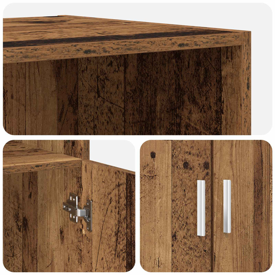 Hoge kast Oud hout 70 x 42,5 x 185 cm Bewerkt hout