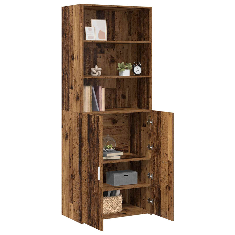 Hoge kast Oud hout 70 x 42,5 x 185 cm Bewerkt hout