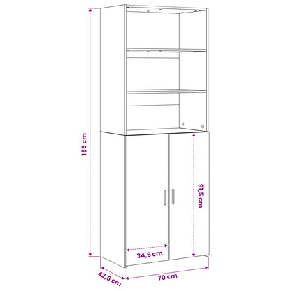 Hoge kast Oud hout 70 x 42,5 x 185 cm Bewerkt hout