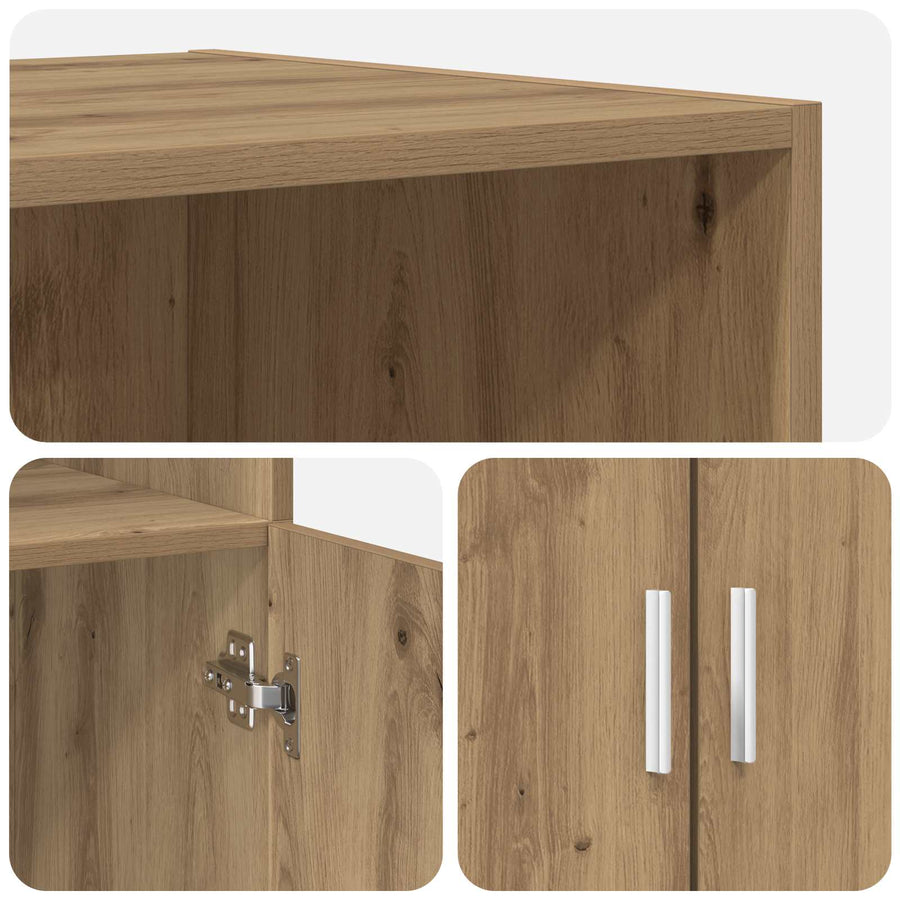 Hoge kast Artisanaal eiken 70 x 42,5 x 185 cm Bewerkt hout