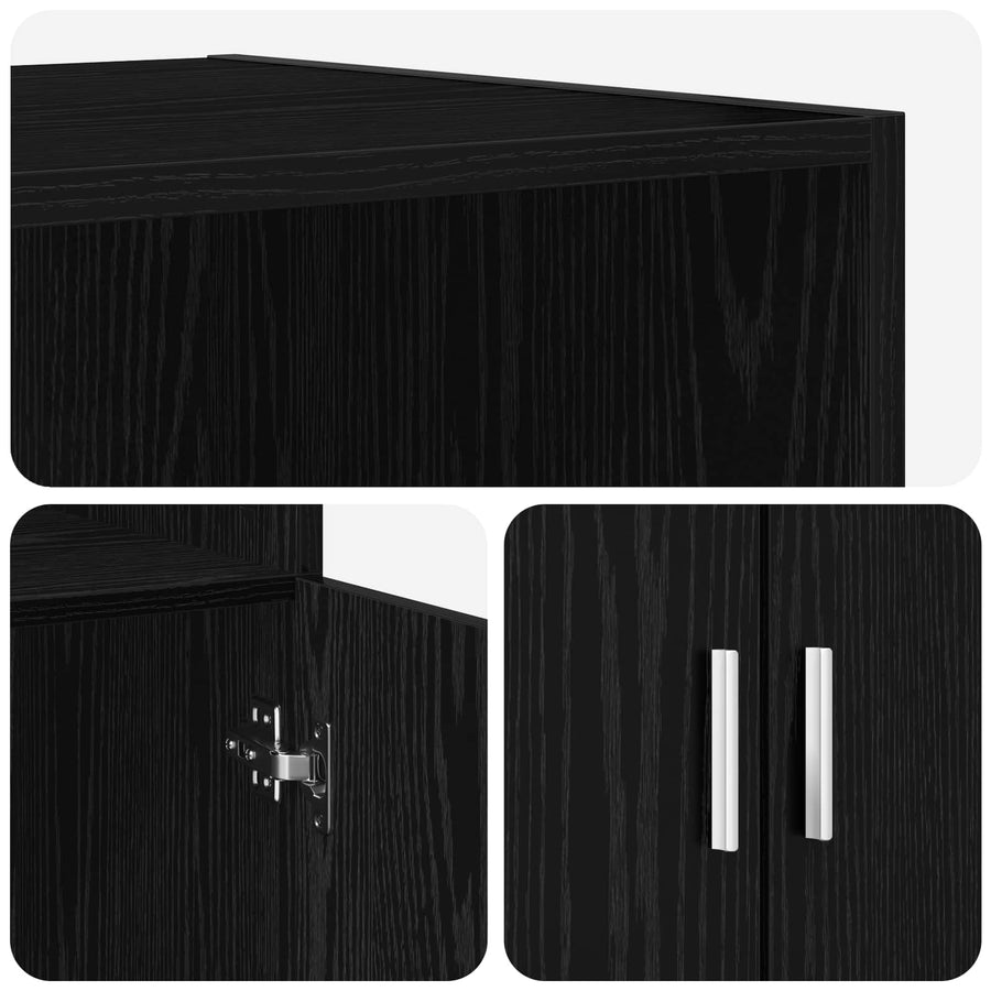 Hoge kast Zwart eiken 70 x 42,5 x 185 cm Bewerkt hout
