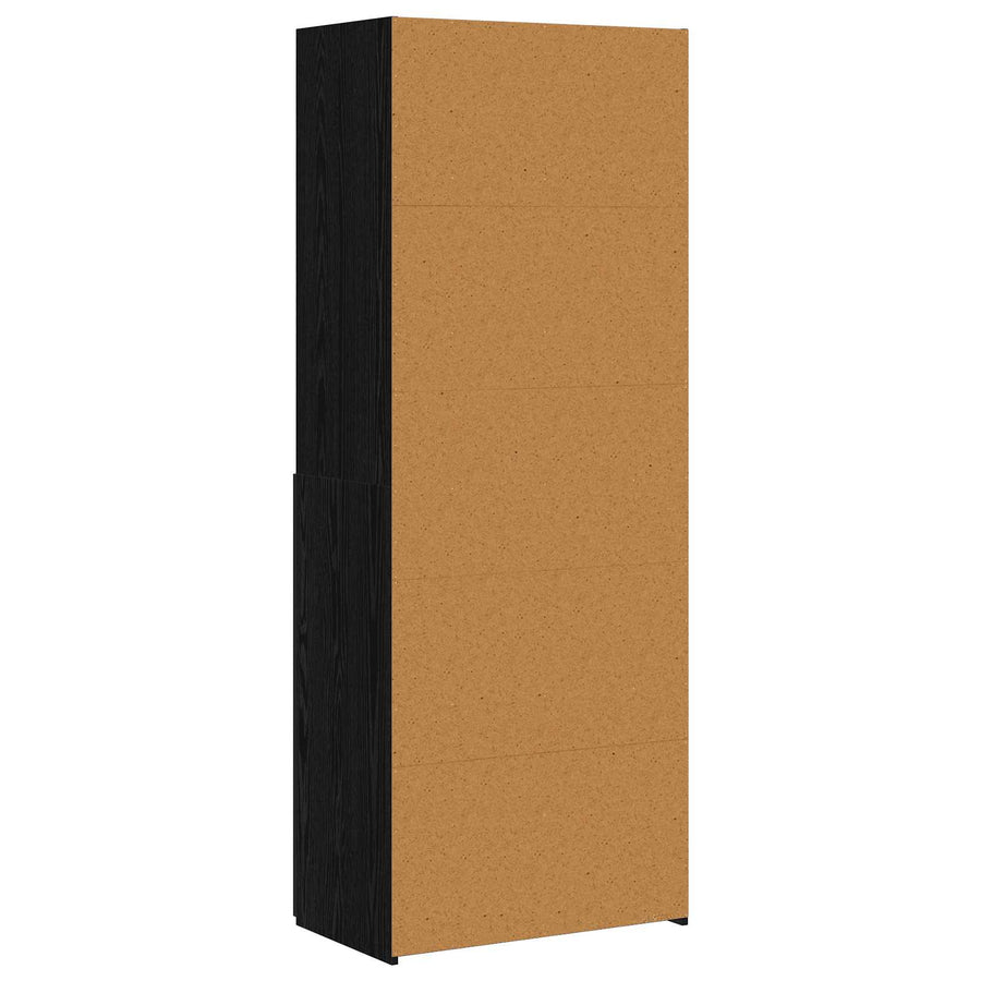 Hoge kast Zwart eiken 70 x 42,5 x 185 cm Bewerkt hout