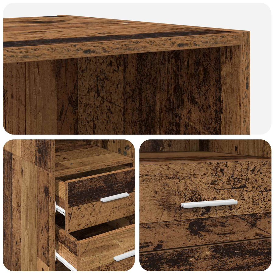 Boekenkast Oud hout 30 x 42.4 x 185.2 cm