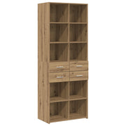 Boekenkast bewerkt hout 30x42.4x185.2 cm bruin