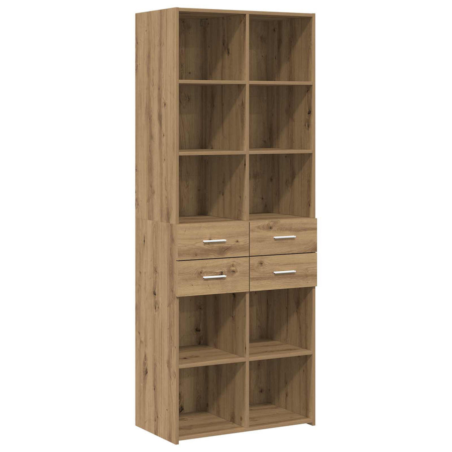 Boekenkast Artisanaal eiken 30 x 42.4 x 185.2 cm