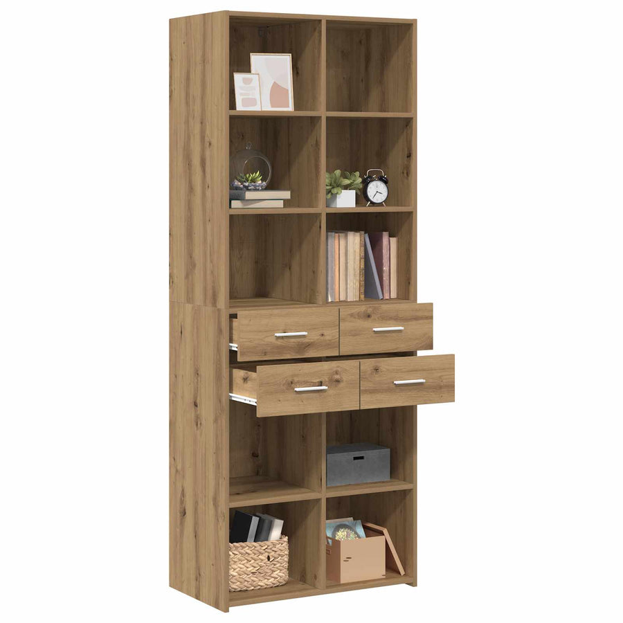 Boekenkast Artisanaal eiken 30 x 42.4 x 185.2 cm